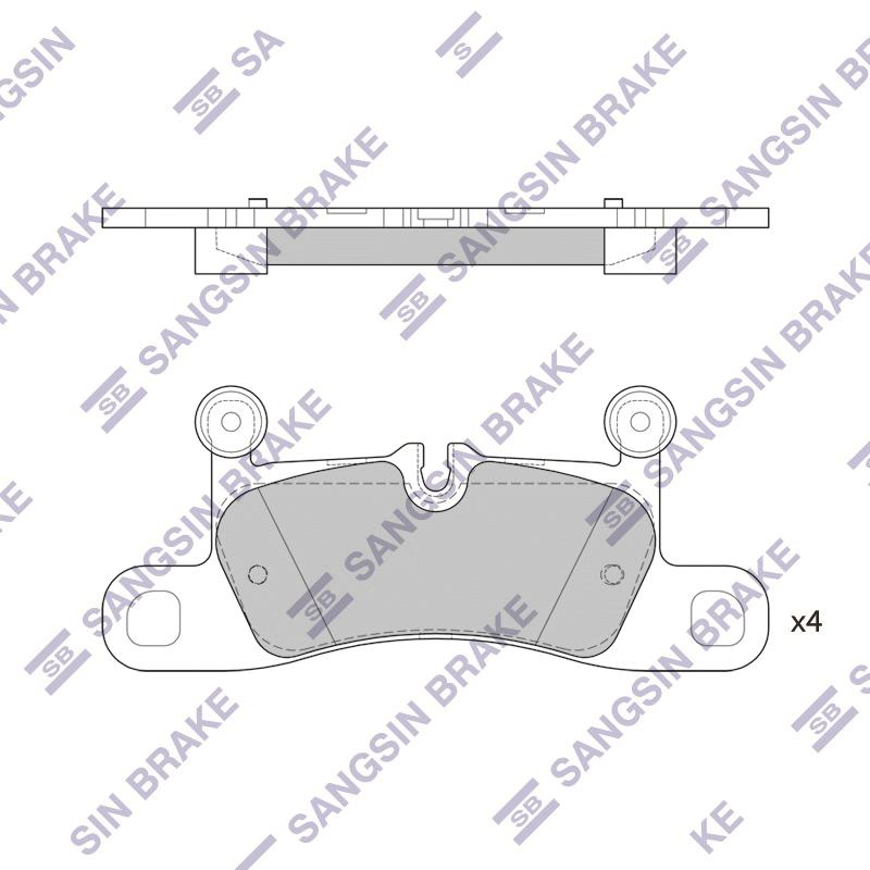 Колодки тормозные SANGSIN BRAKE PORSCHE Cayenne R (D1453)