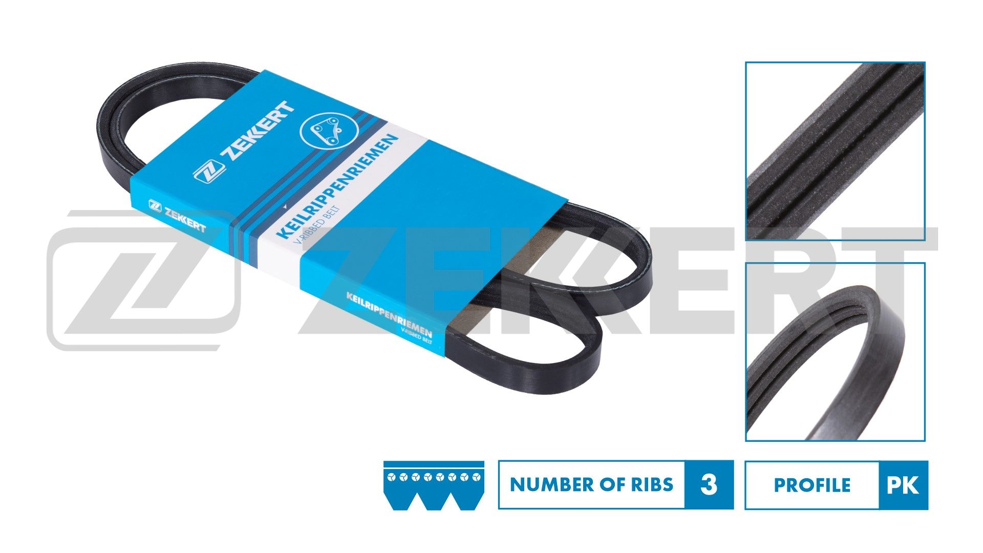 Ремень поликлиновой ZEKKERT Nissan 200SX (S13) 88- Renault Megane 96- Megane Scenic 96- Toyota Liteace (R