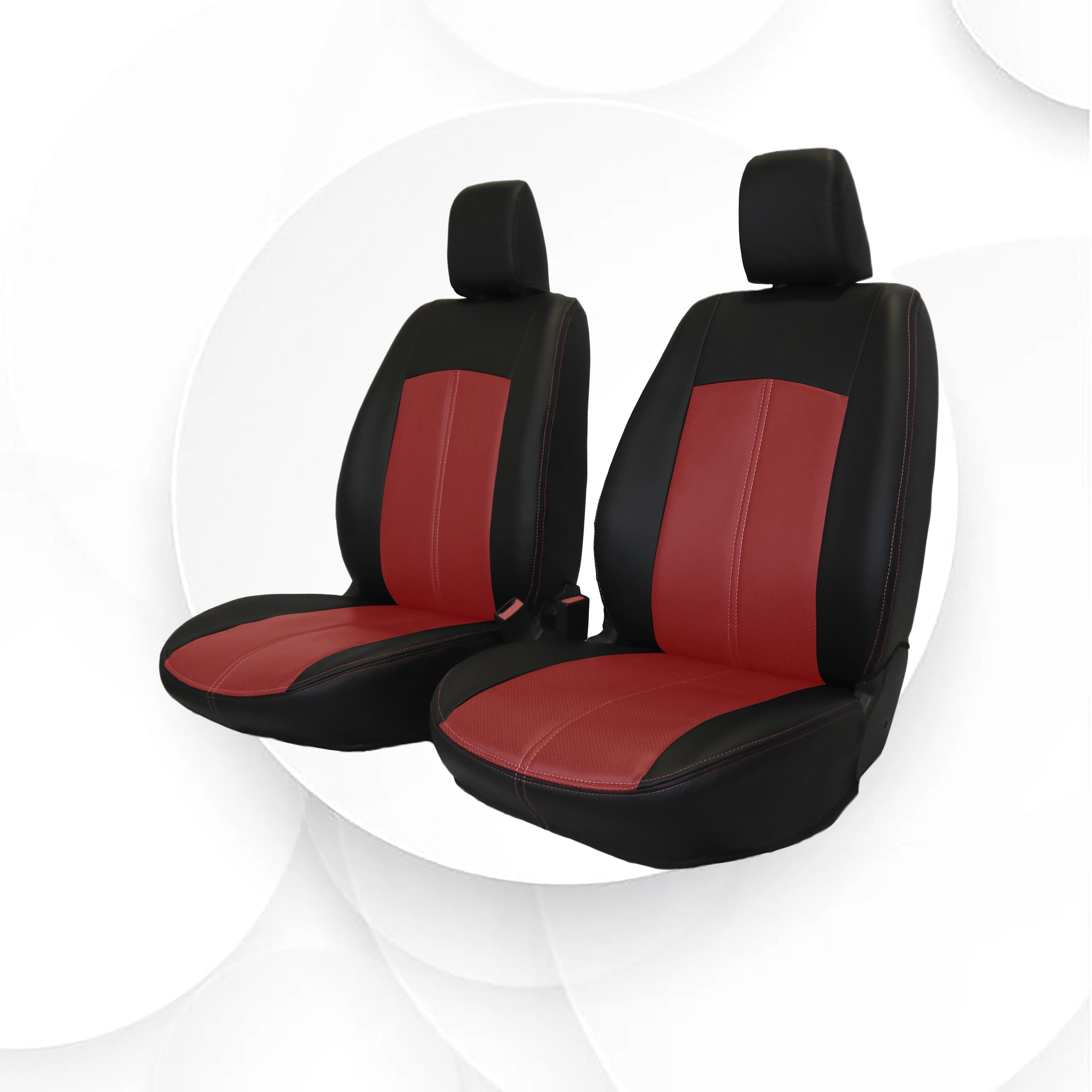 Чехлы Nissan Almera 13-18 экокожа стеганые красная строчка черная Ростов