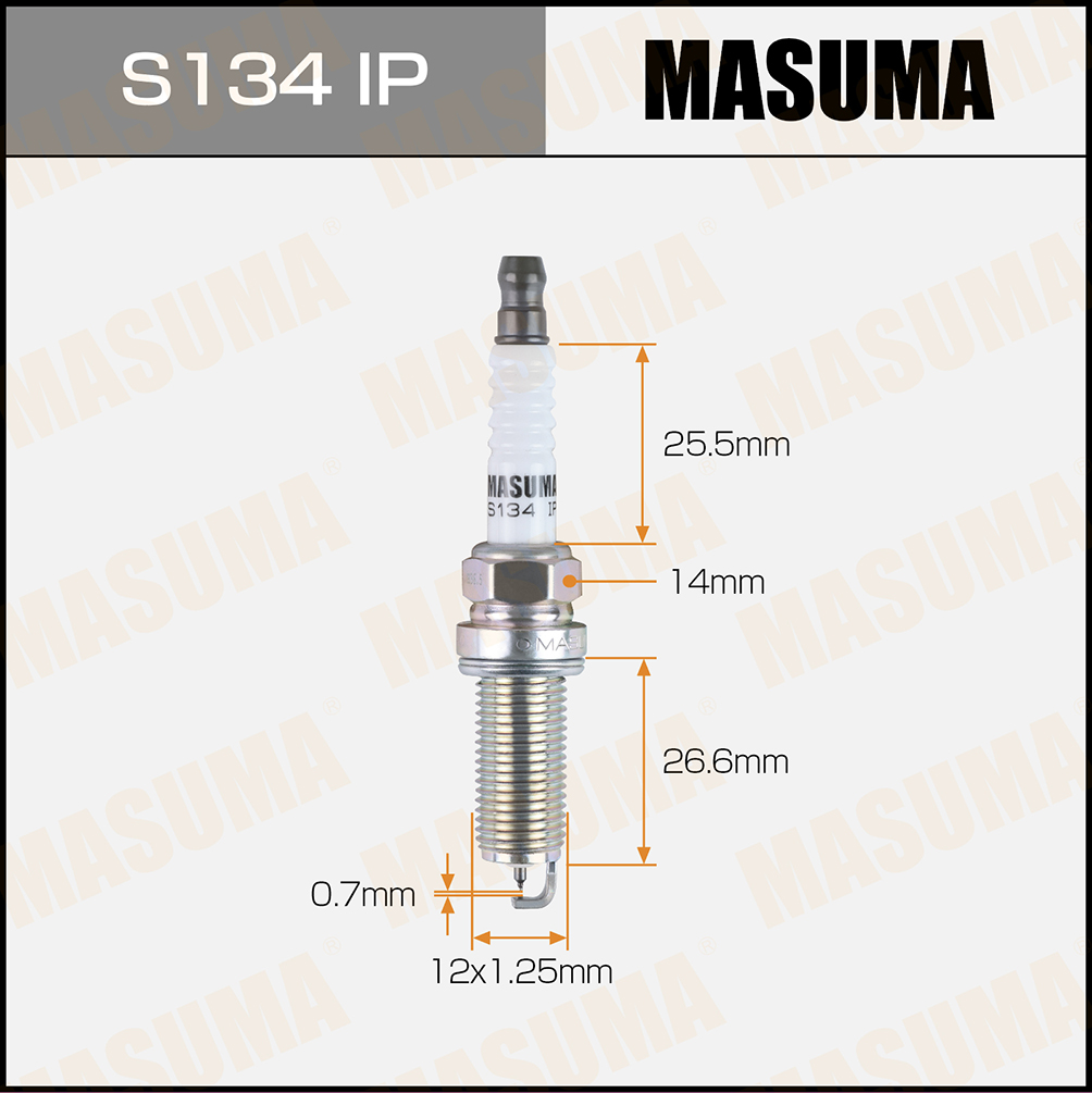 Свеча зажигания Masuma S134IP Iridium + Platinum (ILKAR8H6)