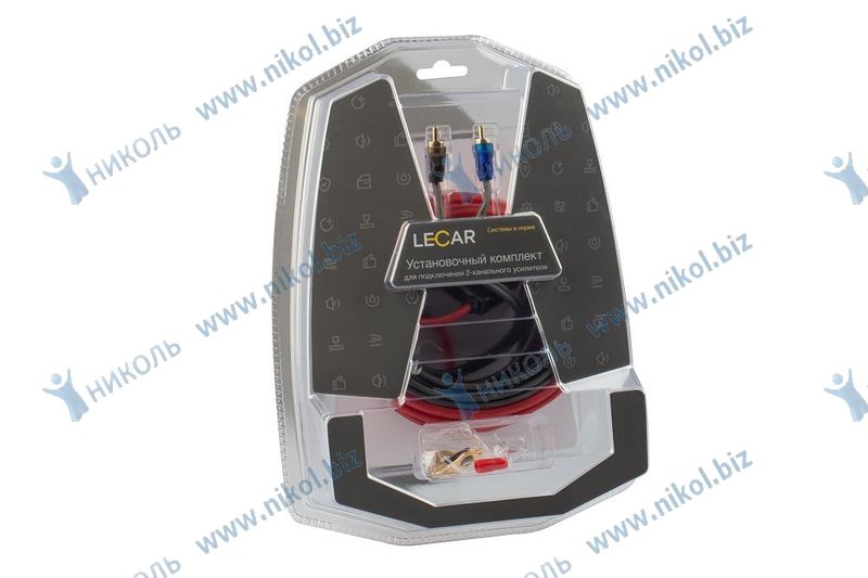 Провода для подключения 2-канального усилителя LECAR KIT-210 (10AWG/ATC 30A)
