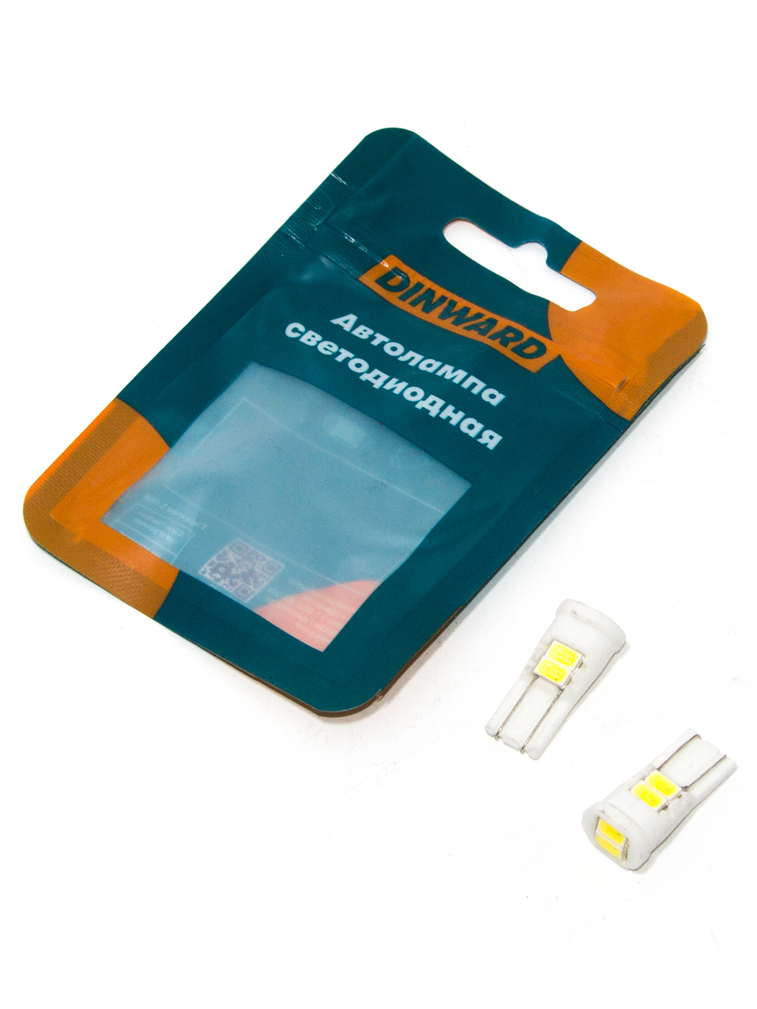 Лампа светодиод 12-5 б/ц (габарит) W2.1X9.5d белая 6SMD DINWARD (к-т=2шт)