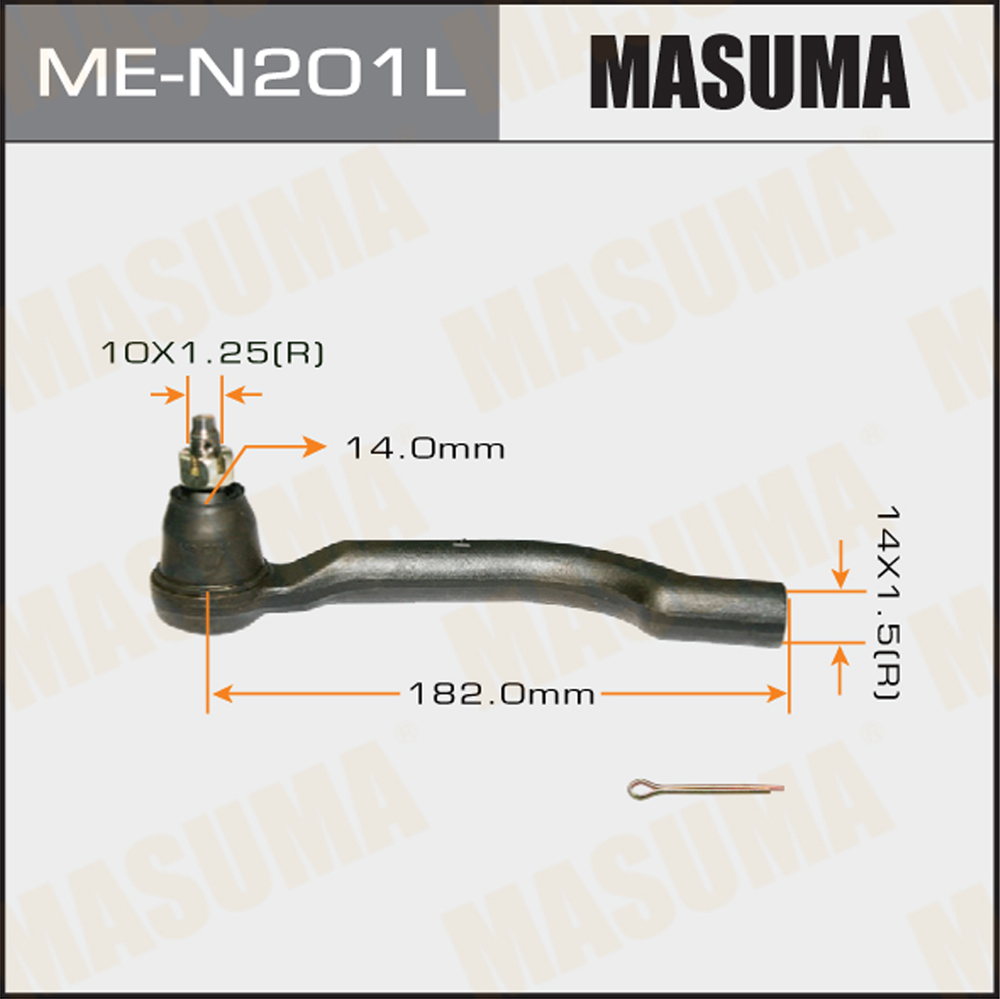 Наконечник рулевой Nissan Qashqai (J10) 07-13, X-Trail (T31) 07-15 MASUMA левый