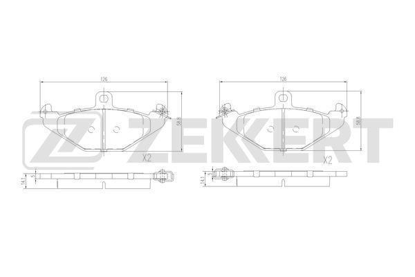 Колодки тормозные Renault 21 86-, Espace III 00-, Laguna 95-, Safrane I-II 92- Zekkert BS1058