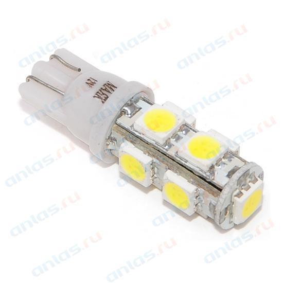 Лампа светодиодная 12V 5W без цоколя белый 9 SMD (габариты, повт.поворотника) 10 шт. Маяк