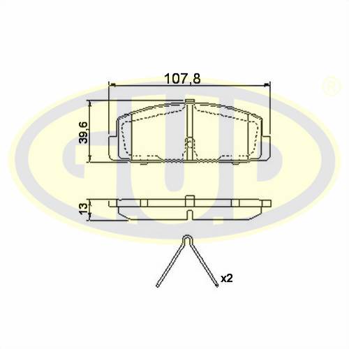 Колодки тормозные зад MAZDA 626GF/GW 1.8I/2.0I/2.0DI/ 97-02 С ОТВ.ПОД ДАТЧИК_G.U.D