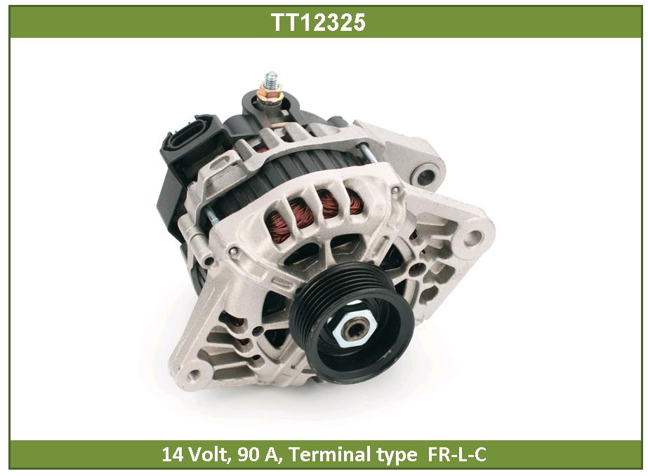 Генератор Hyundai Accent 1.6, Solaris, KIA Ceed TESLA TECHNICS исполнение 37300-2B300 90A; FR-L-C; 6-SP
