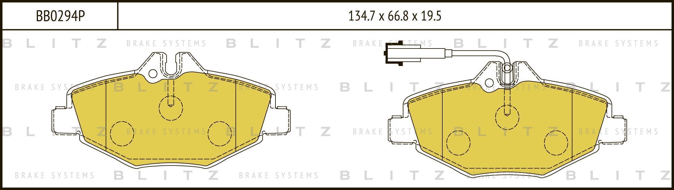 Колодки тормозные дисковые передние MERCEDES W211 02-> BLITZ