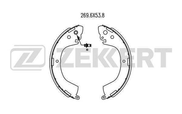 Колодки тормозные Mitsubishi L200 III 96-, L200 IV 05-, L400 задние барабанные Zekkert