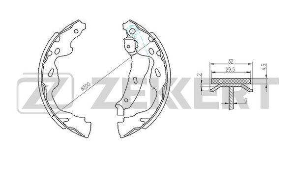 Колодки тормозные Peugeot 107 05-, 108 14-; Suzuki Swift задние барабанные (GS8480) Zekkert