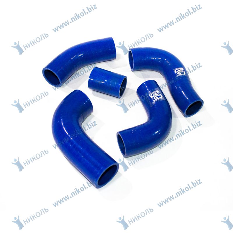 Патрубок радиатора ГАЗ 3302 ЗМЗ-406 (5шт) усилен силикон син CS-20