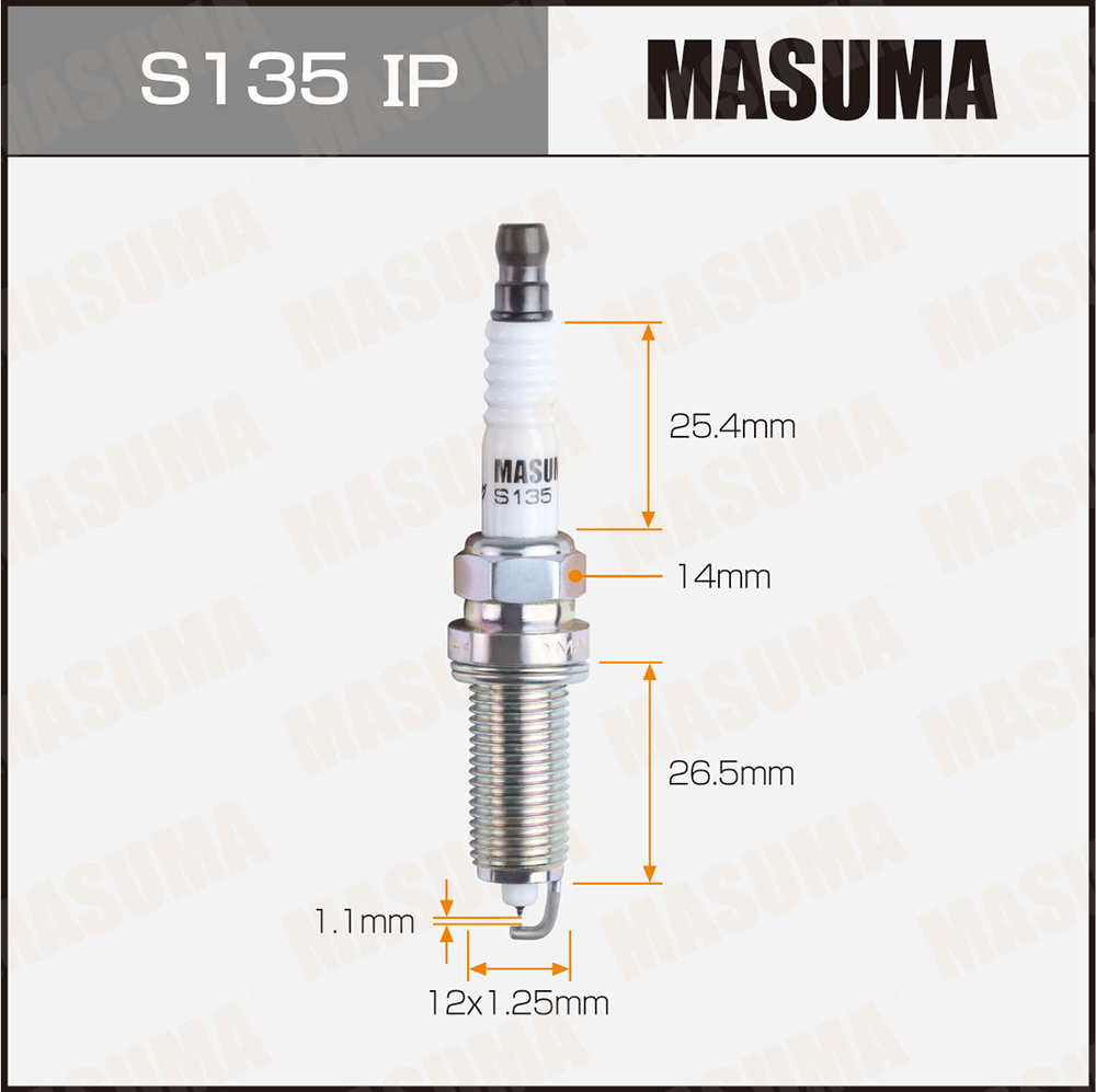 Свеча зажигания Masuma S135IP Iridium + Platinum (SILZKAR7B11)