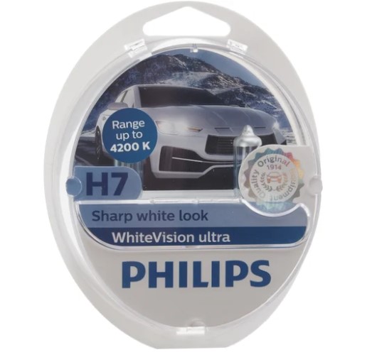 Лампа 12 В H7 55 Вт White Vision ultra галогенная 2 шт. Philips