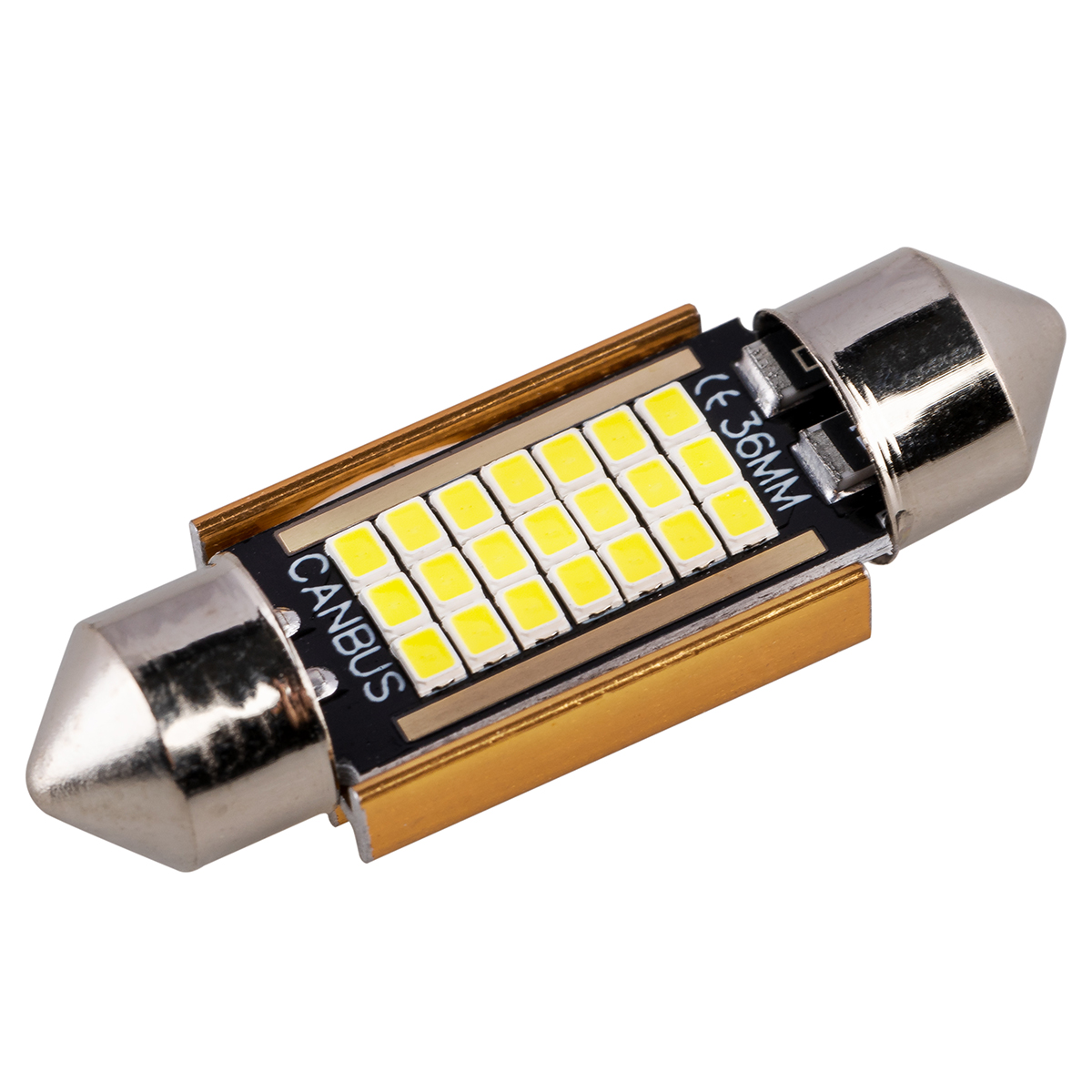 Лампа светодиодная 12V 5W салонный 36 мм белый 21 SMD обманка 2 шт. Skyway