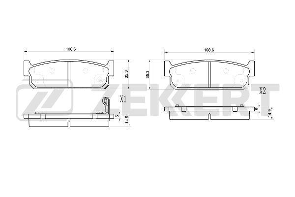 Колодки торм. диск. задн. Nissan Cedric (Y32) 92- Infiniti J30 (Y32) 92- Q45 (G50 FY33) 93-