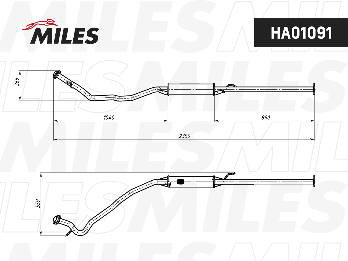 Глушитель MILES Резонатор (сталь с алюминизированным покрытием)