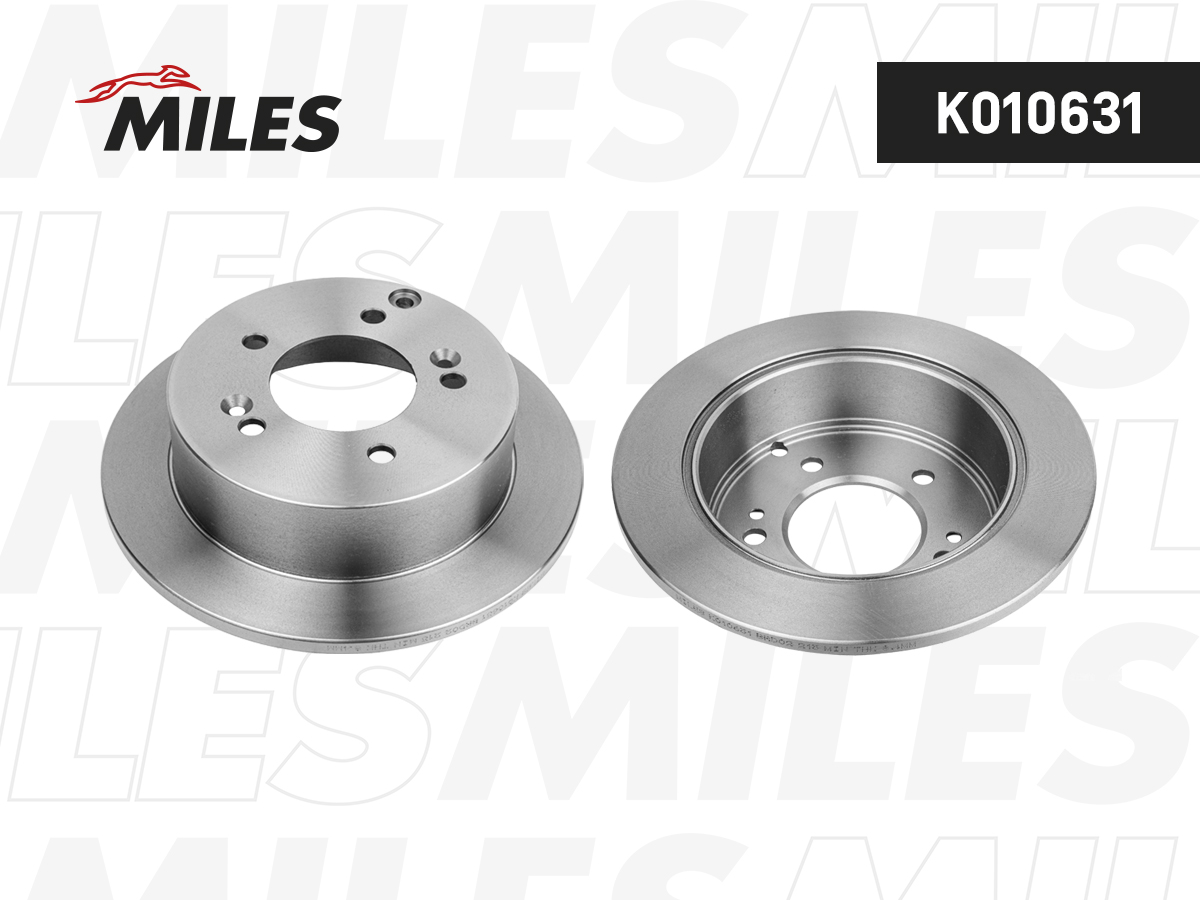 Диск тормозной Hyundai Sonata (NF), Tucson 04-; Kia Sportage 04- задний D=262 мм Miles