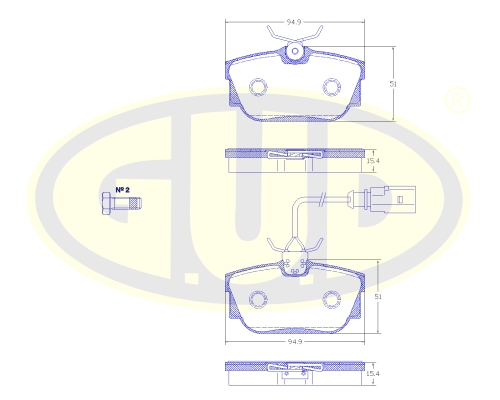 Колодки тормозные зад VW T4 1.9-2.5TDI 96- ECO-LINE_G.U.D