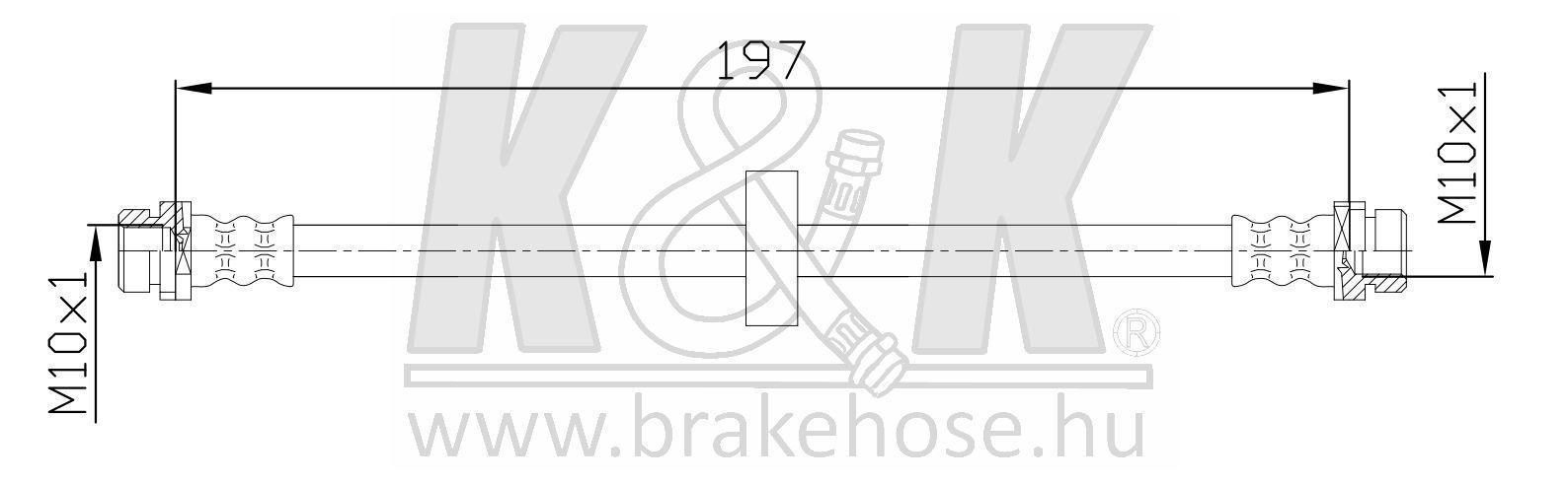 Шланг тормозной Ford Focus I 98- задний (барабан) \ K&K FT2526