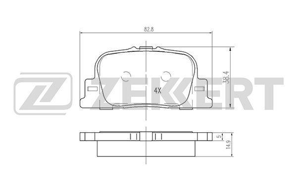Колодки тормозные Toyota Caldina (T240) 02-, Camry (V20) 96- задние дисковые (GDB3278) Zekkert