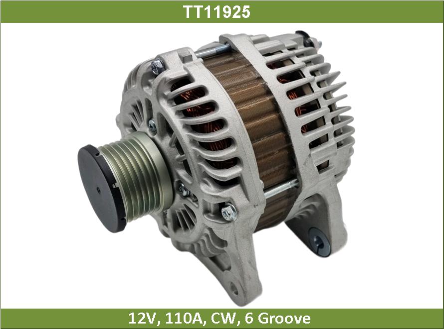Генератор Nissan Qashqai 06- 2.0i, Tiida 04- 1.8i 110A (POLY-VF6) Tesla Technics