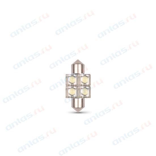 Лампа светодиодная 12V 10W салонный 31 мм белый 4 SMD 10 шт. Маяк