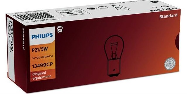 Лампа 24 В 21/5 Вт P21/5W Standard 1шт Philips