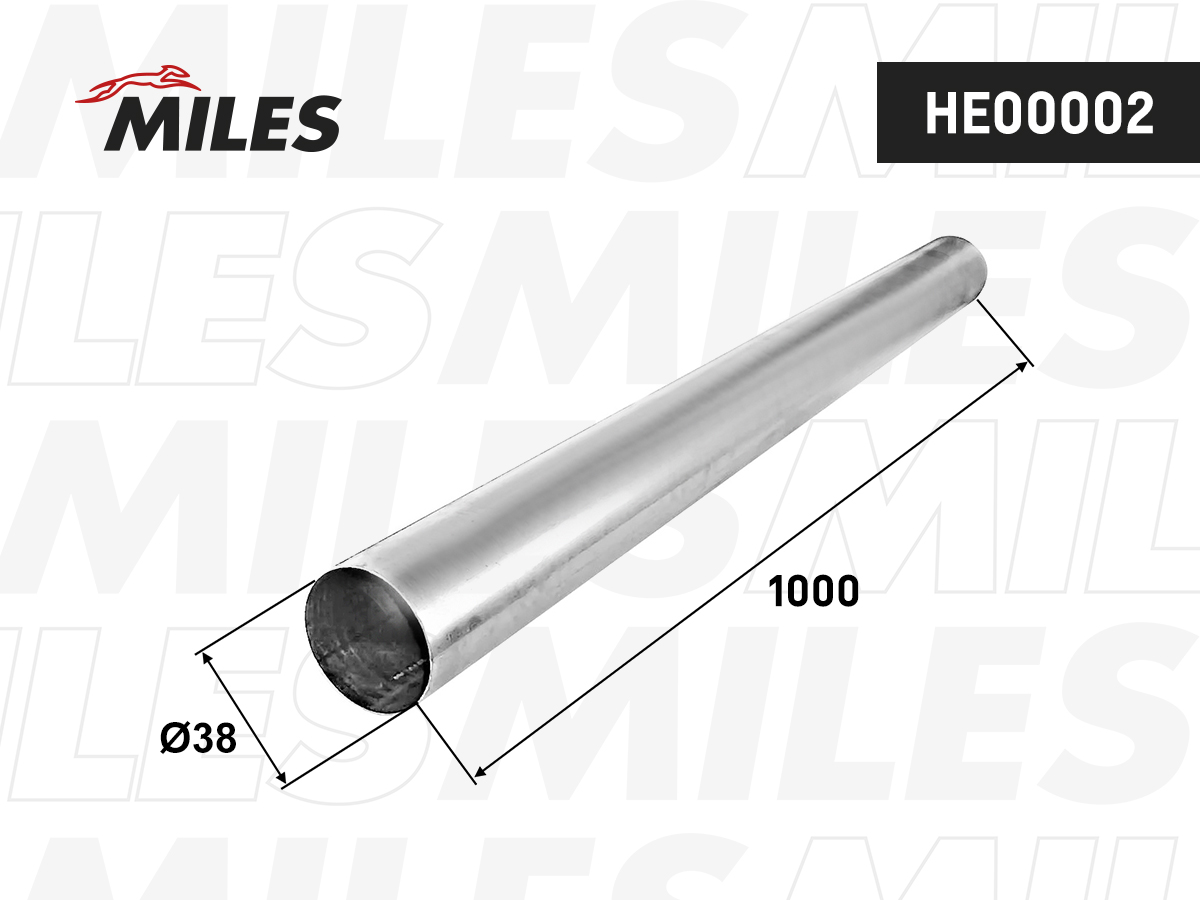 Труба глушителя MILES Труба глушителя прямая 38х1000 (D=38х1.5 L=1000мм)