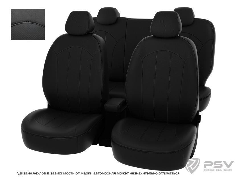 Чехлы Mitsubishi Outlander 12-18 экокожа черная отстрочка черные Оригинал