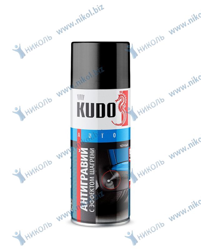 Антигравий аэроз черный KUDO с эффектом шагрени (520мл)
