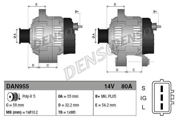 Генератор DENSO TOYOTA