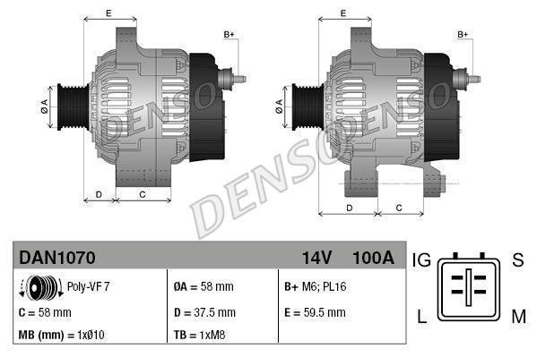 Генератор DENSO 100A PRADO (J150) (10-)