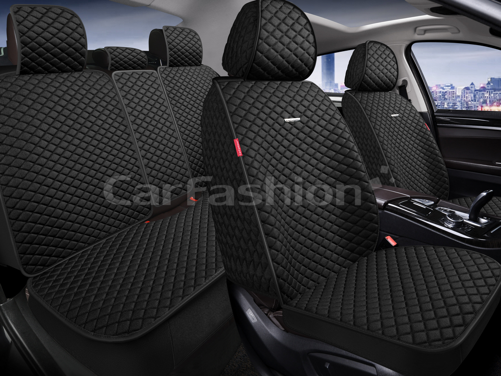 Накидка на сиденье CarFashion Rancho Plus комплект полиэстер черная