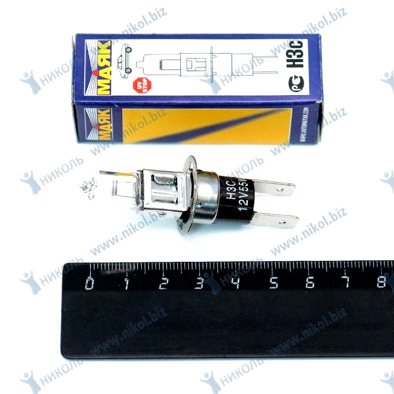 Лампа Н3c 12 V 55 МАЯК PK22d-5 в уп.