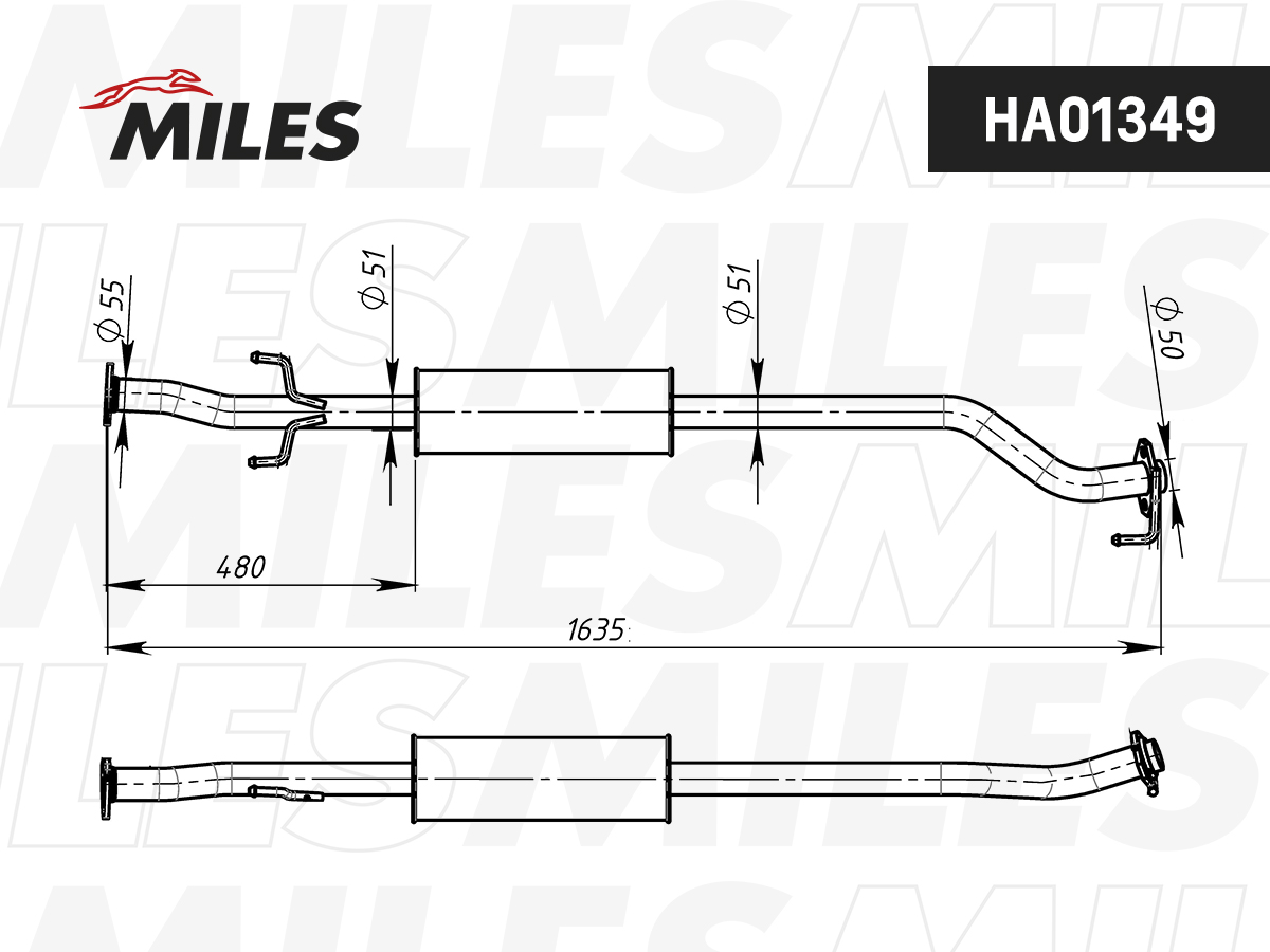 Глушитель MILES Резонатор HONDA CR-V MK III Diesel 16V