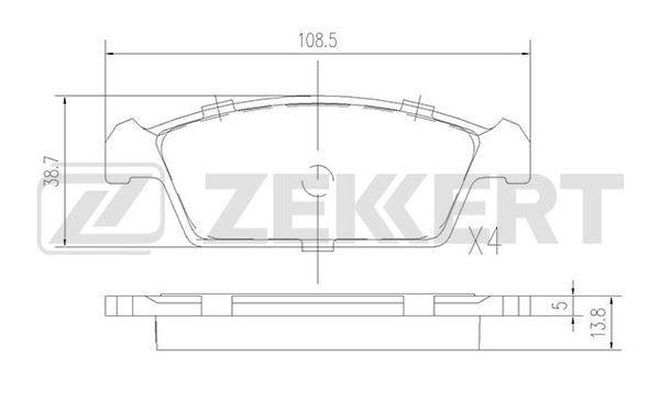 Колодки торм. диск. передн. ZEKKERT Daewoo Tico (KLY3) 95- Suzuki Cappucino (EE) 92-