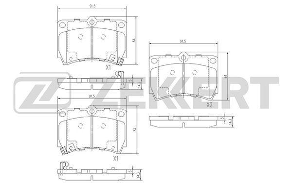 Колодки торм. диск. передн. ZEKKERT Kia Pride (DA) 96- Rio 00- Mazda 121 II 90- 323 III-V 85- Demio 96-