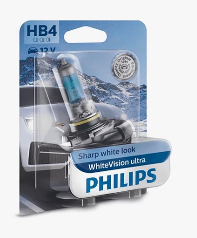 Лампа 12 В HB4 55 Bт галогенная WhiteVision ultra блистер Philips 9006WVUB1