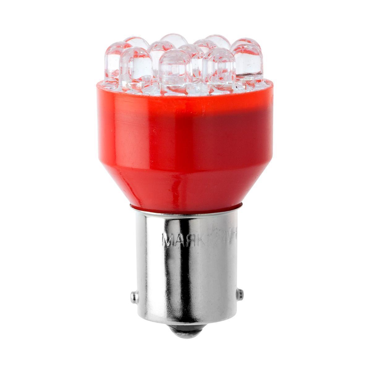 Лампа светодиодная 12V 21W металлический цоколь 1-конт. желтый 12 LED (поворот) Маяк