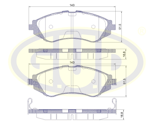 Колодки тормозные перед DAEWOO LANOS/NUBIRA 1.6I/2.0I16V 97- ECO-LINE_G.U.D