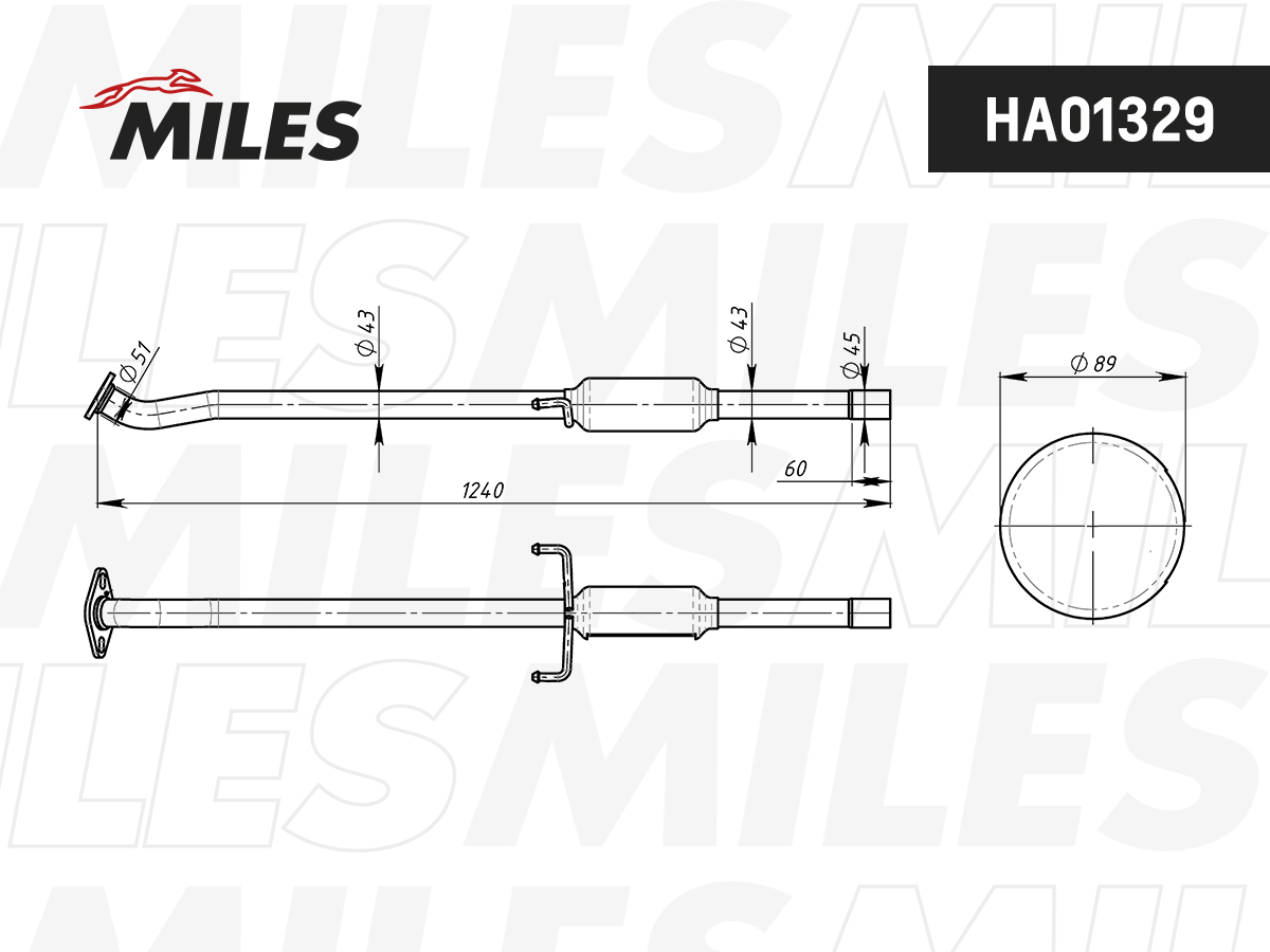 Глушитель MILES Резонатор Kia Ceed (06-)