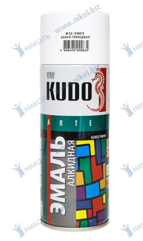 Краска аэроз белая глянц KUDO (520мл)
