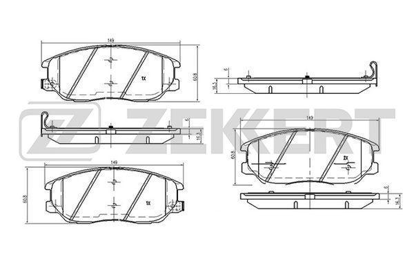 Колодки торм. диск. передн. Hyundai Equus 09- Terracan 01- Trajet 00- XG 98-