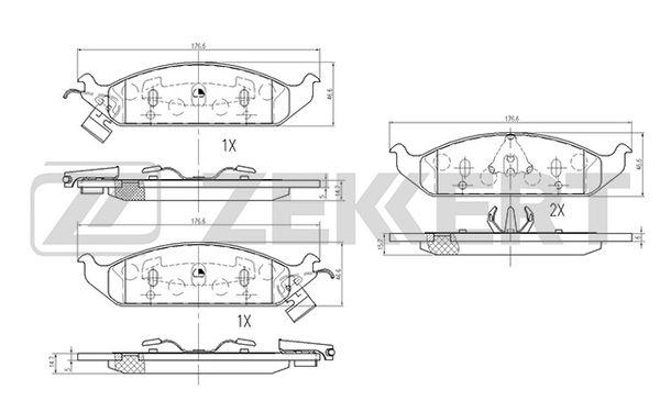 Колодки торм. диск. передн. Chrysler Cirrus II 94- Stratus (JA JX) 95- Dodge Stratus 95-