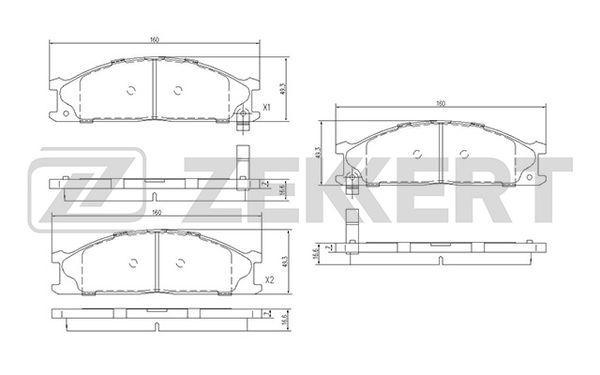Колодки торм. диск. передн. Nissan Pathfinder 86- Terrano (WD21) 87- Vanette (C22) 86-