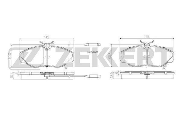 Колодки торм. диск. передн. с датчиком Citroen Jumper (230_ 244) 94- Fiat Ducato (230_) 94- Peugeo
