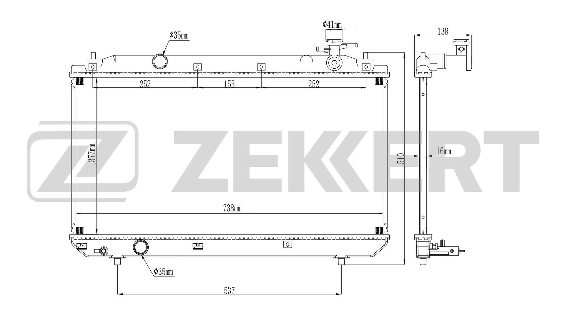 Радиатор охлаждения Chery Tiggo (FL) 13- (замена на MK-1325)