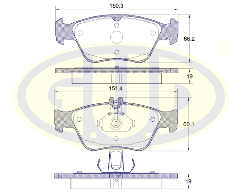 Колодки тормозные перед MERCEDES W202 2.3/2.4/2.8/W210 2.0-3.0D 95-_G.U.D