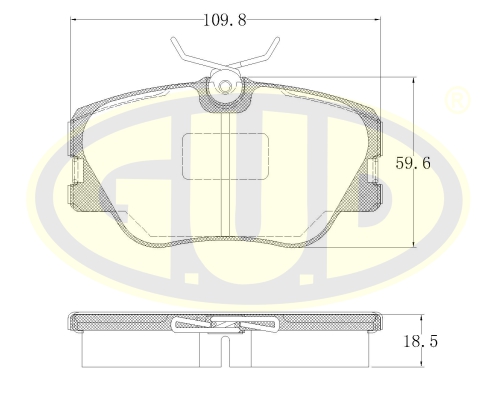 Колодки тормозные перед MERCEDES W124 2.0/2.2/3.0/2.0-3.0TD 84-93_G.U.D