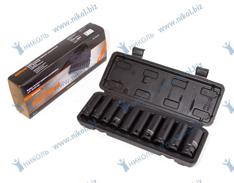 Набор головок AV Steel 10 пр (10-24мм) 1/2" высокие